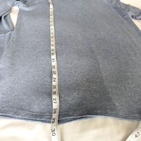 Easel Oversized Washed Cotton Blue Long Sleeve Tunic Top - Picture 6 of 8